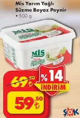 MİS YARIM YAĞLI SÜZME BEYAZ PEYNİR 500 G